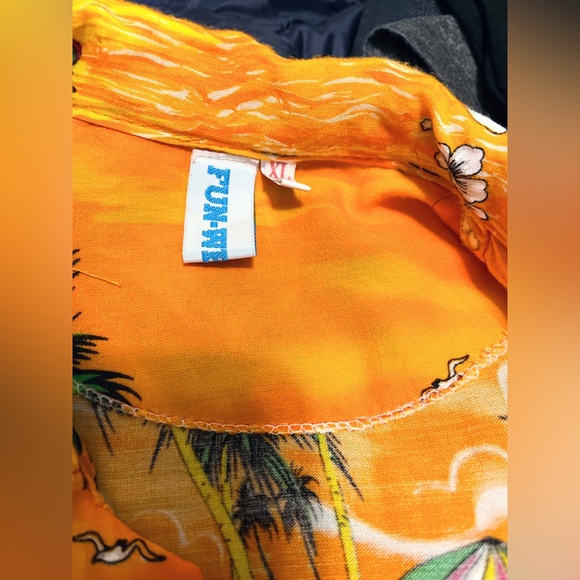 Hawaiian Fun Wear Vibrant Orange Vintage Hawaiian Shirt XL - Picture 6 of 7